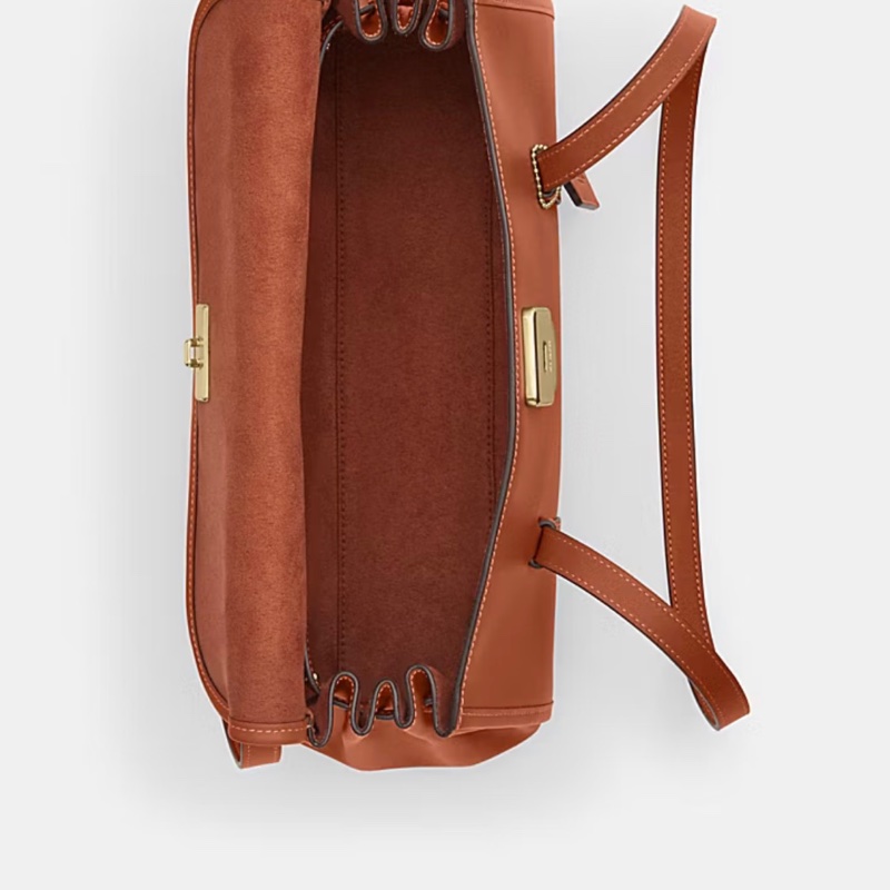 Coach Bridget Flap Shoulder Bag 焦糖色小牛皮法棍包-3