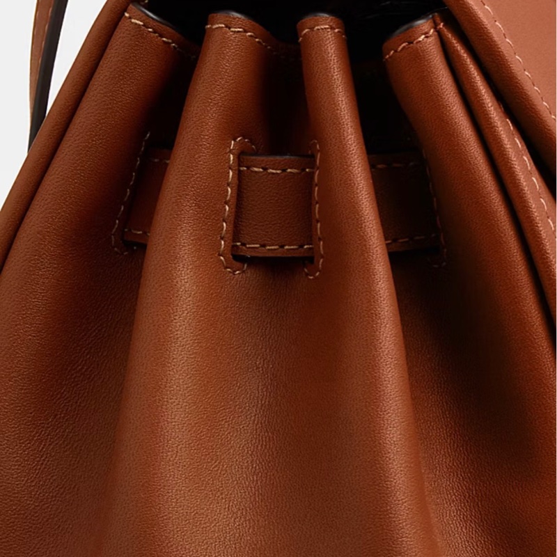 Coach Bridget Flap Shoulder Bag 焦糖色小牛皮法棍包-6