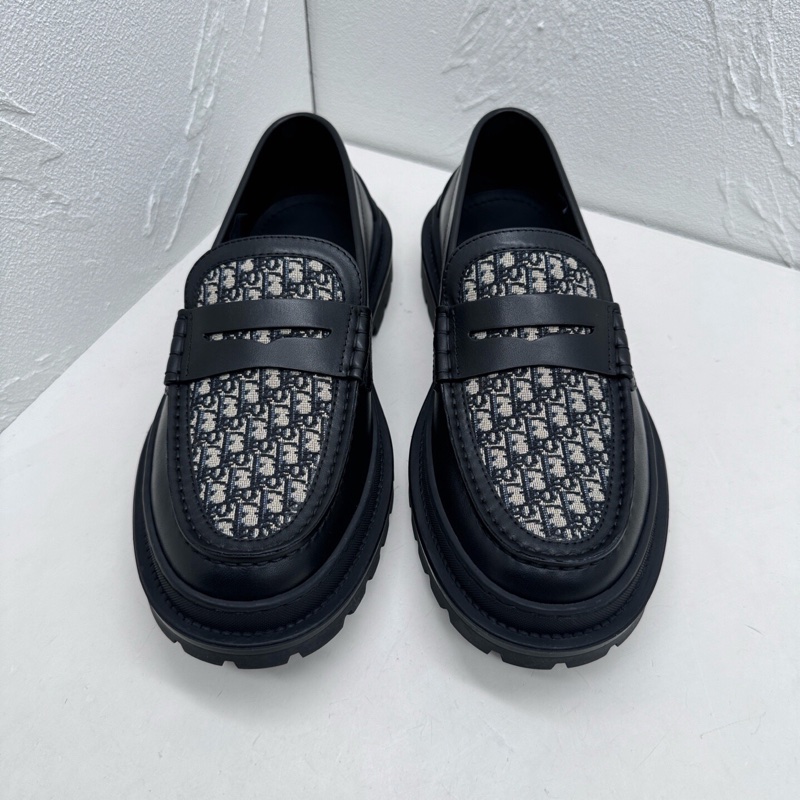 全新閒置Dior迪奧explorer loafer探險者黑色牛皮拼老花休閒皮鞋，尺碼40碼-1