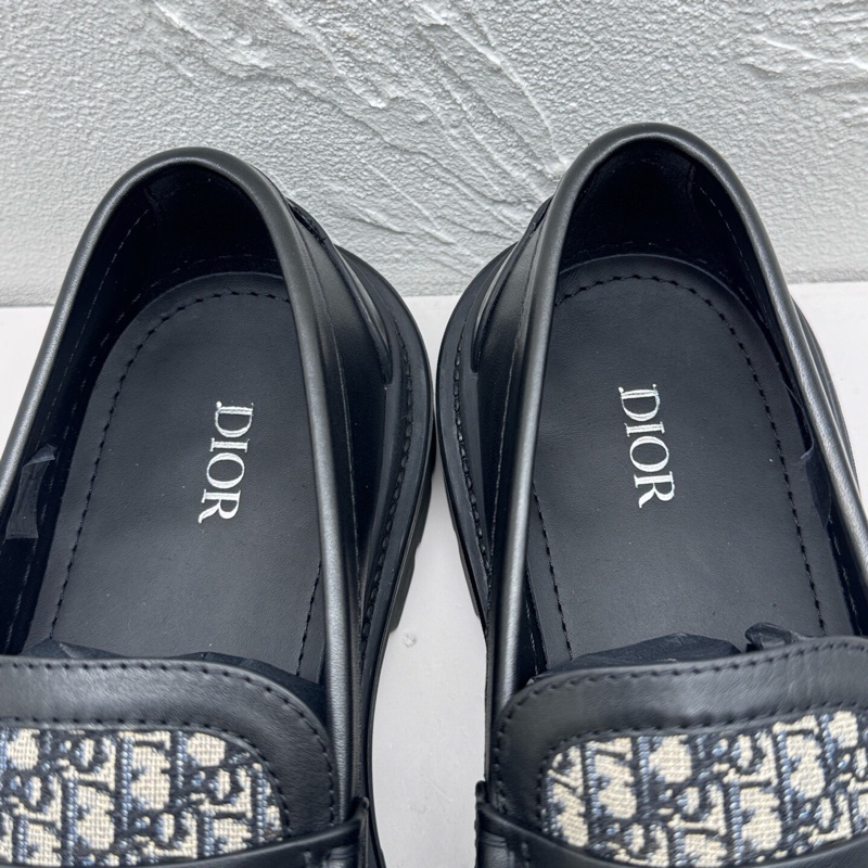 全新閒置Dior迪奧explorer loafer探險者黑色牛皮拼老花休閒皮鞋，尺碼40碼-6