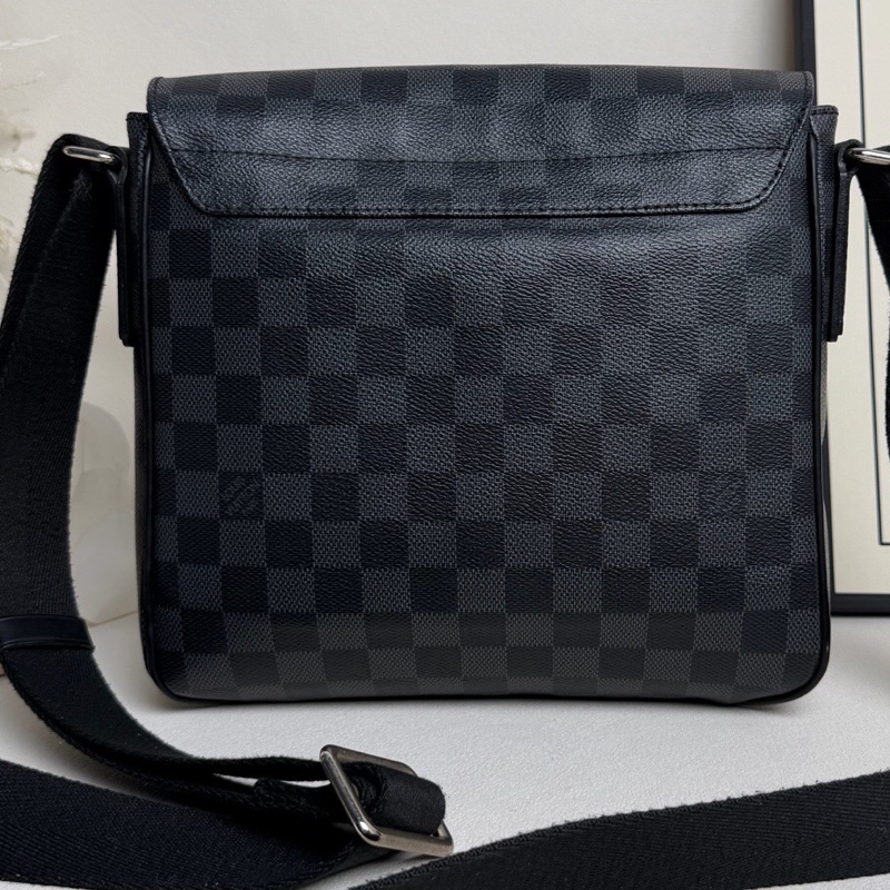 Louis Vuitton 路易威登 黑色棋盤格 郵差包 單肩斜挎包-1