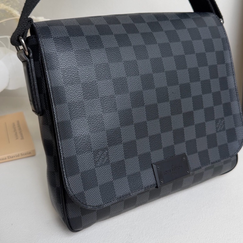 Louis Vuitton 路易威登 黑色棋盤格 郵差包 單肩斜挎包-2