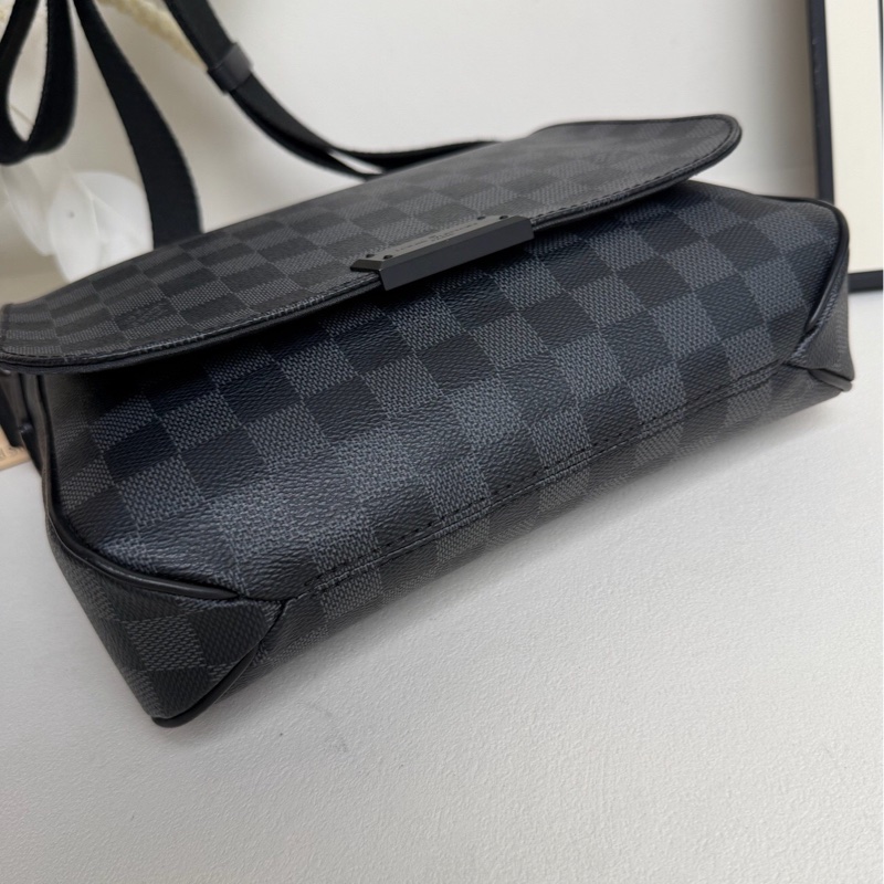 Louis Vuitton 路易威登 黑色棋盤格 郵差包 單肩斜挎包-5