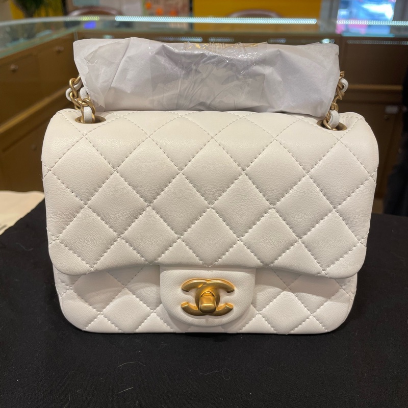 999新未使用 香奈兒/Chanel 鏈條包 羊皮 18×7×13-0