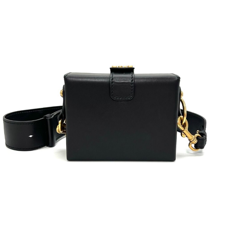 DIOR 黑金addictbox牛皮硬盒子肩背包 17*13*6 9新 配件塵袋鑰匙-3