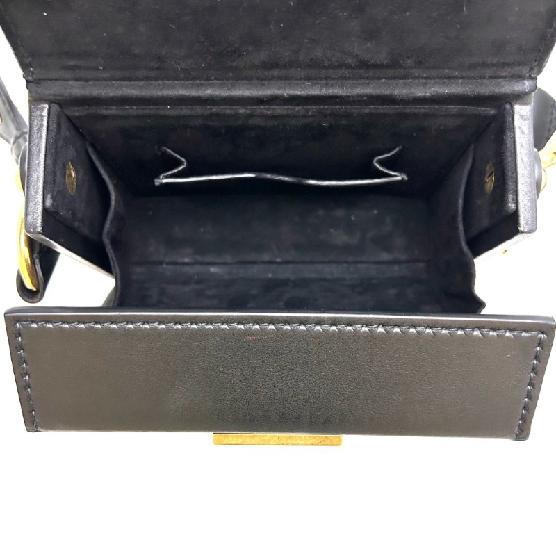 DIOR 黑金addictbox牛皮硬盒子肩背包 17*13*6 9新 配件塵袋鑰匙-7