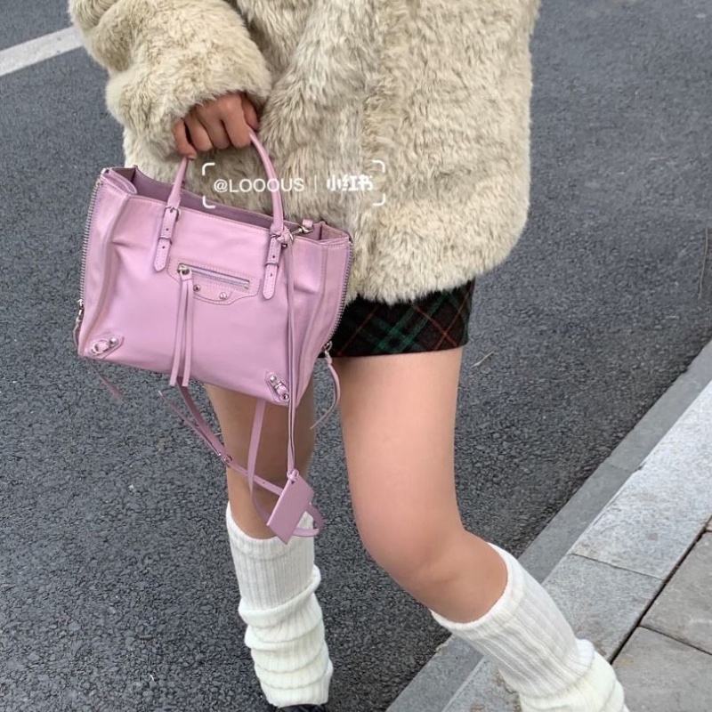 BALENCIAGA LECITYmini 手提肩背斜背機車包 22*17*9 9新 配件塵袋鏡子-0