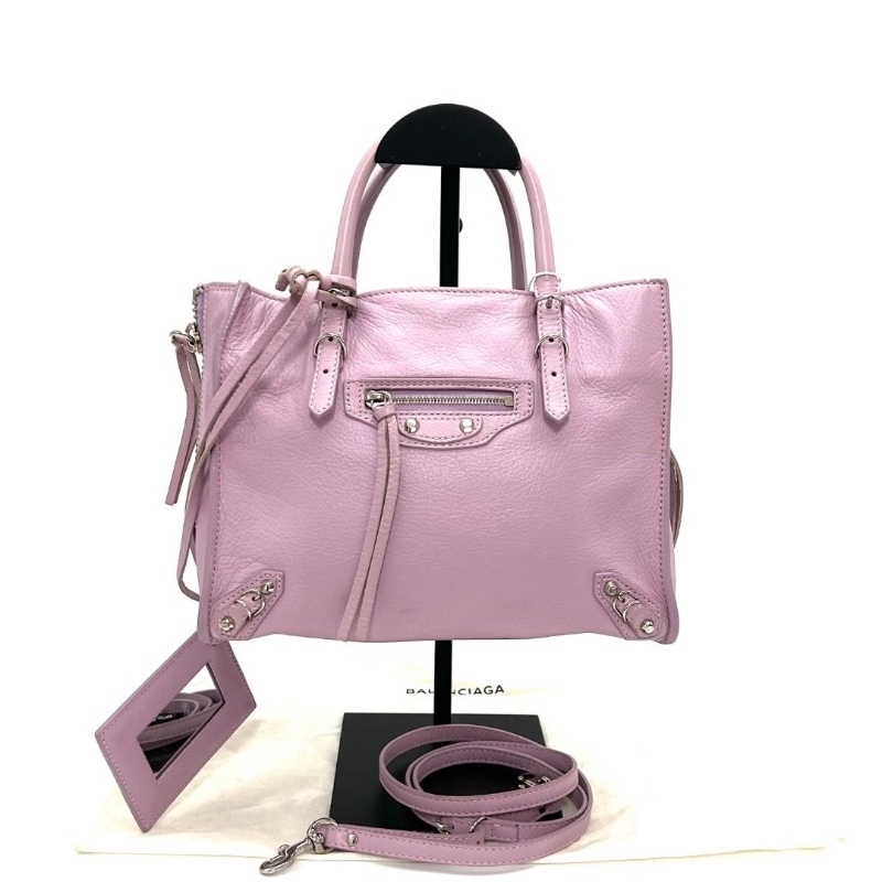 BALENCIAGA LECITYmini 手提肩背斜背機車包 22*17*9 9新 配件塵袋鏡子-3