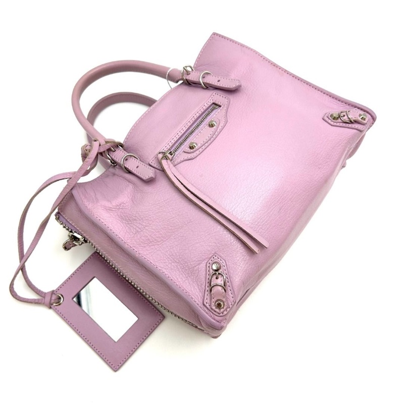 BALENCIAGA LECITYmini 手提肩背斜背機車包 22*17*9 9新 配件塵袋鏡子-7