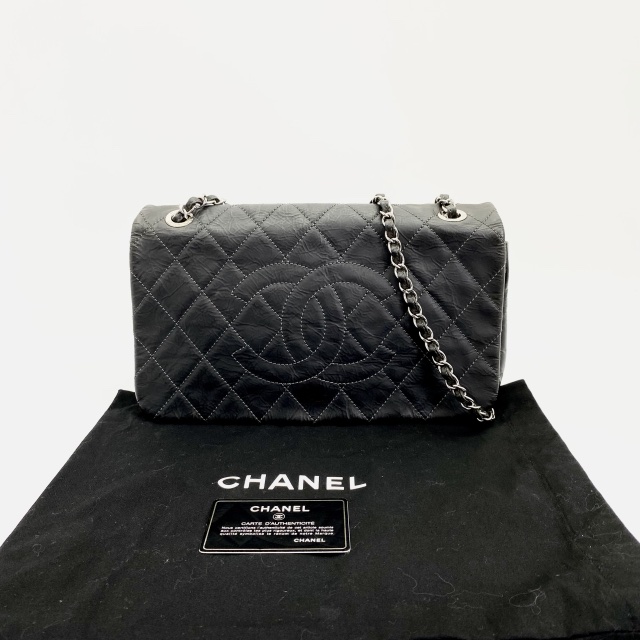 CHANEL Classic Flap Timeless CC 黑色亮面小牛皮銀鍊包-12