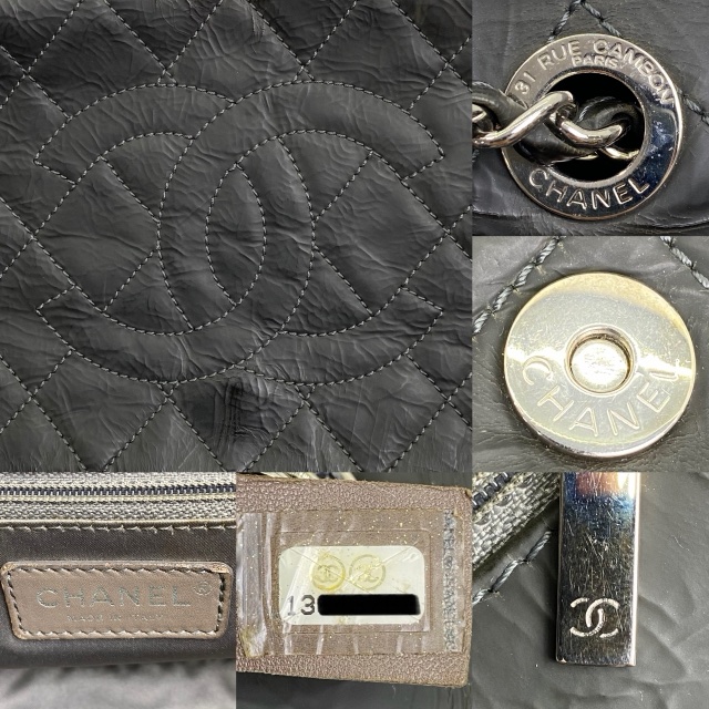 CHANEL Classic Flap Timeless CC 黑色亮面小牛皮銀鍊包-15