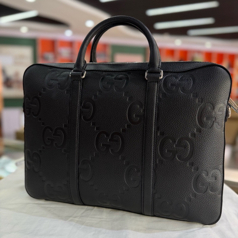 99新古馳/Gucci  黑色超級雙G皮革 男士公文包 電腦包-1