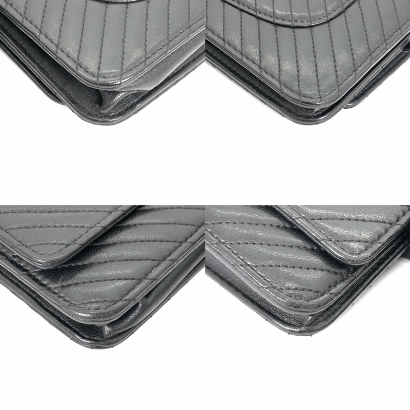 香奈兒 Chevron V紋 WOC 黑扣約20cm-9