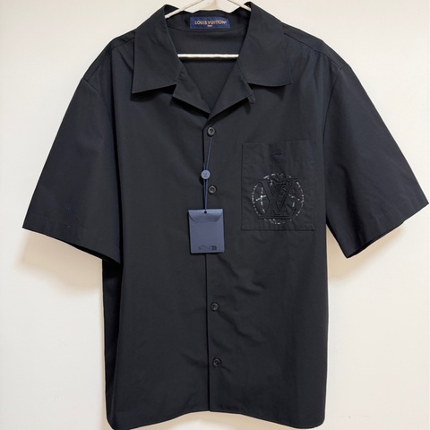 LV Louis Vuitton 25SS 刺繡短袖棉質襯衫