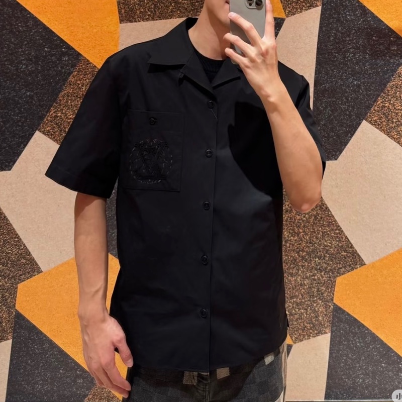 LV Louis Vuitton 25SS 刺繡短袖棉質襯衫-2