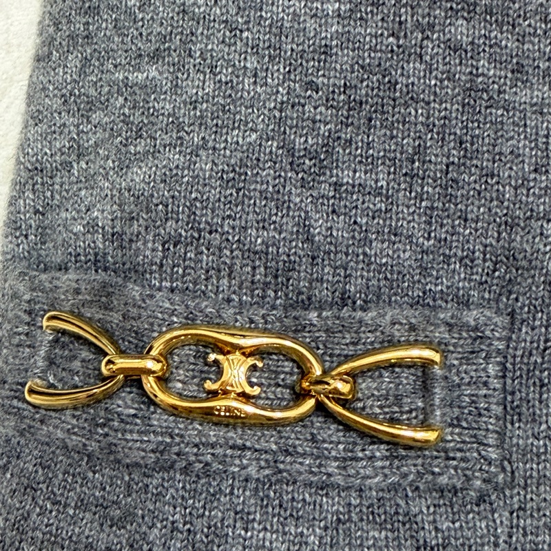 Celine 100% Cashmere 羊絨開襟外套 凱旋門logo-1
