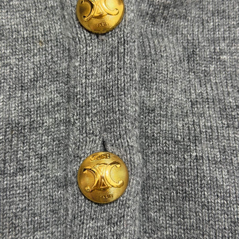 Celine 100% Cashmere 羊絨開襟外套 凱旋門logo-2