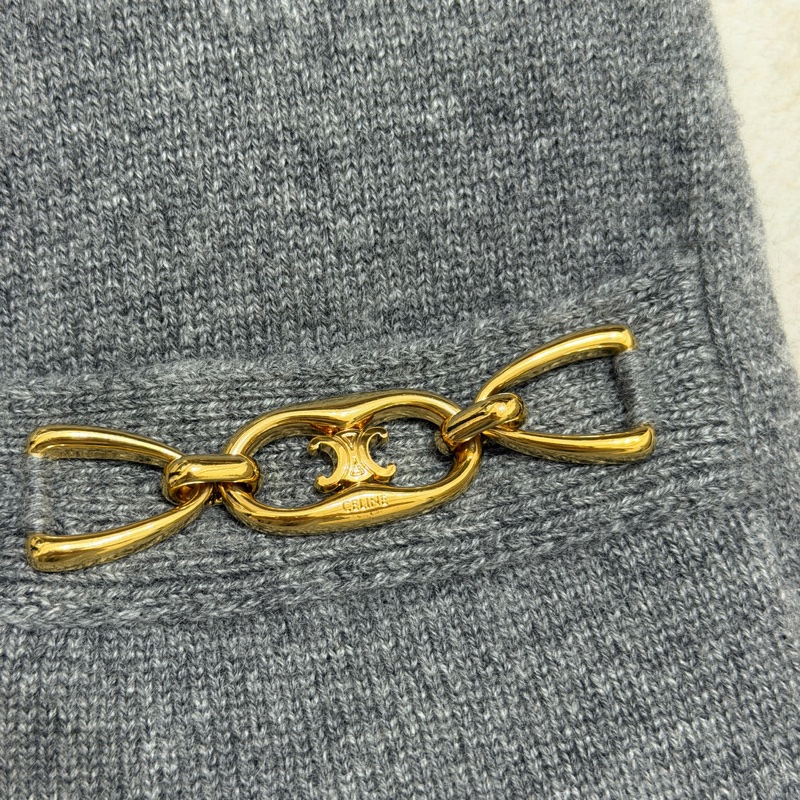 Celine 100% Cashmere 羊絨開襟外套 凱旋門logo-4