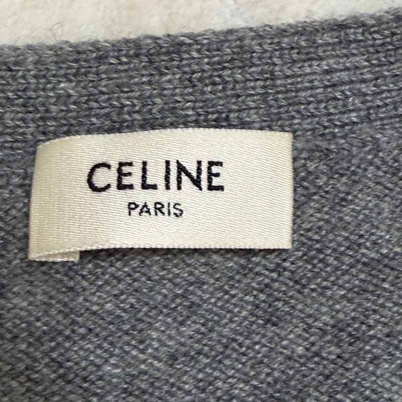 Celine 100% Cashmere 羊絨開襟外套 凱旋門logo-5