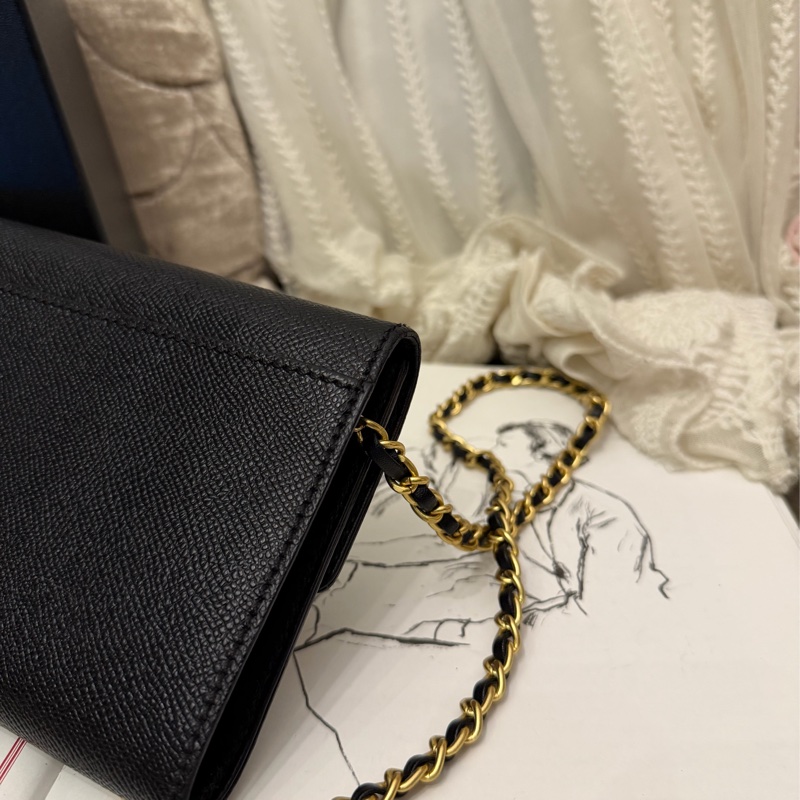 香奈兒 黑色 黑色皮革 黑色皮革 雙c  荔枝牛皮 經典款 長夾 錢包 金扣 手袋 側斜包 孭背包 長夾 單肩包 包包 鏈條錢包 chanel black caviar bag 肩背  手提包 側背包 斜挎包 斜背包 中古包 經典款-13