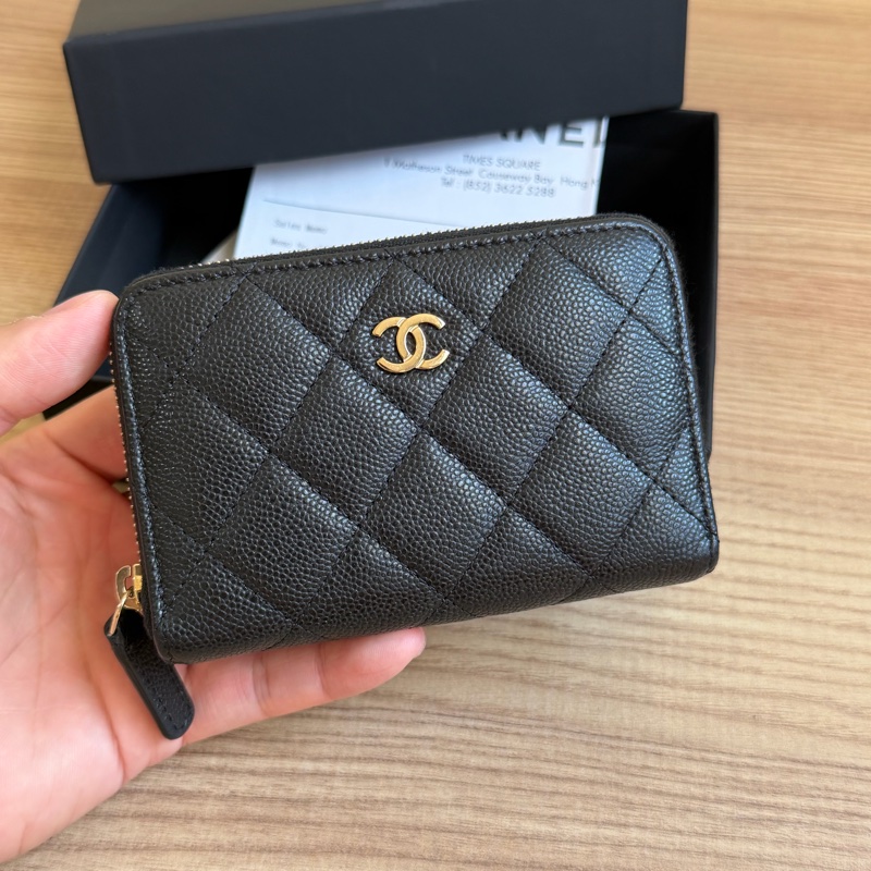 Chanel 大ㄇ拉鍊錢包/卡包 大ㄇ拉裡面有拉鍊-0