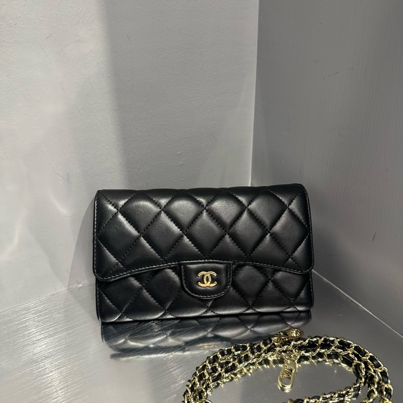 可肩背🌟Chanel 羊皮金扣CF長夾｜Classic Trend CT精品｜台北東區實體-1