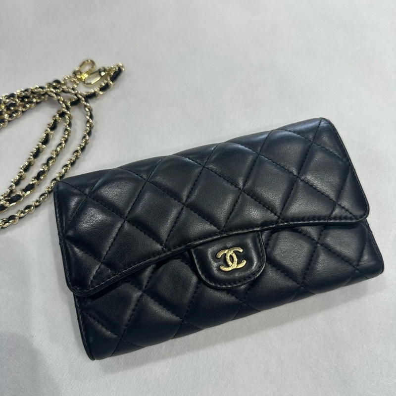 可肩背🌟Chanel 羊皮金扣CF長夾｜Classic Trend CT精品｜台北東區實體-2