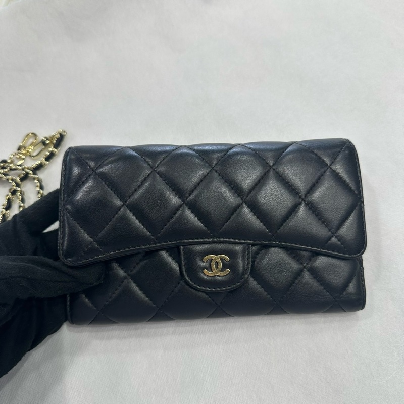 可肩背🌟Chanel 羊皮金扣CF長夾｜Classic Trend CT精品｜台北東區實體-3