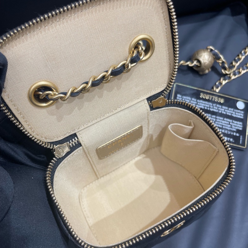 香奈兒/Chanel 黑金金球小盒子單肩斜跨包 經典黑色 小羊皮 11×8×9 保卡30開-6