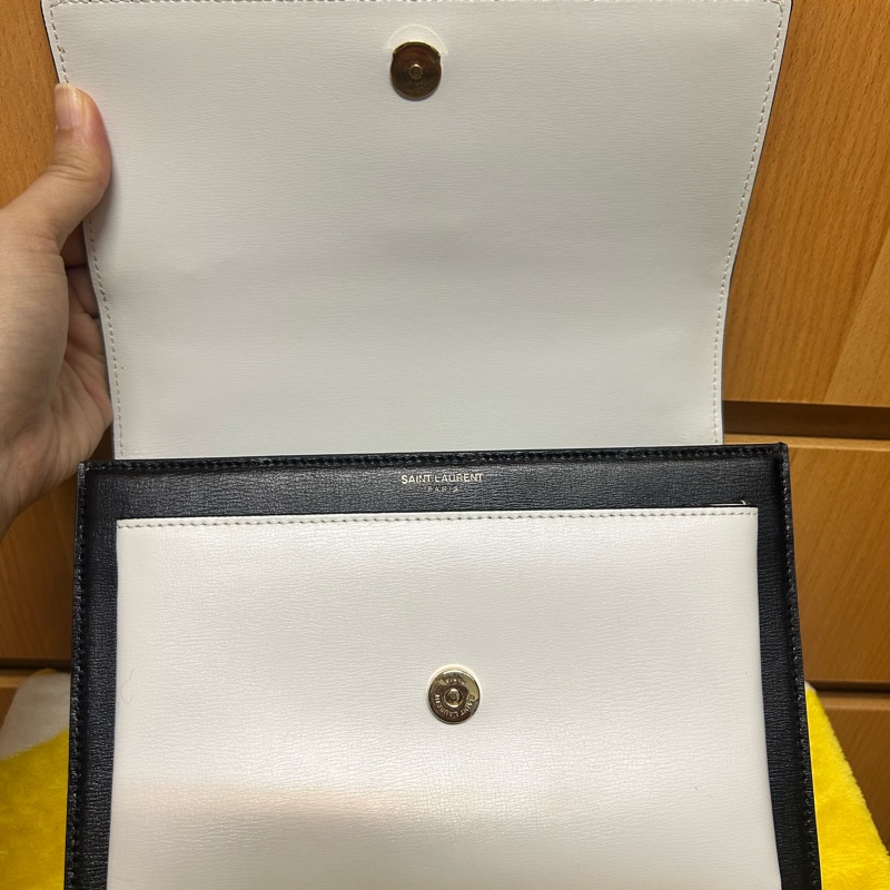 YSL Saint Laurent Sunset 中號翻蓋包 罕有黑白色-11