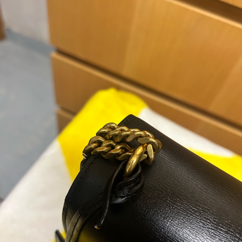 YSL Saint Laurent Sunset 中號翻蓋包 罕有黑白色-16
