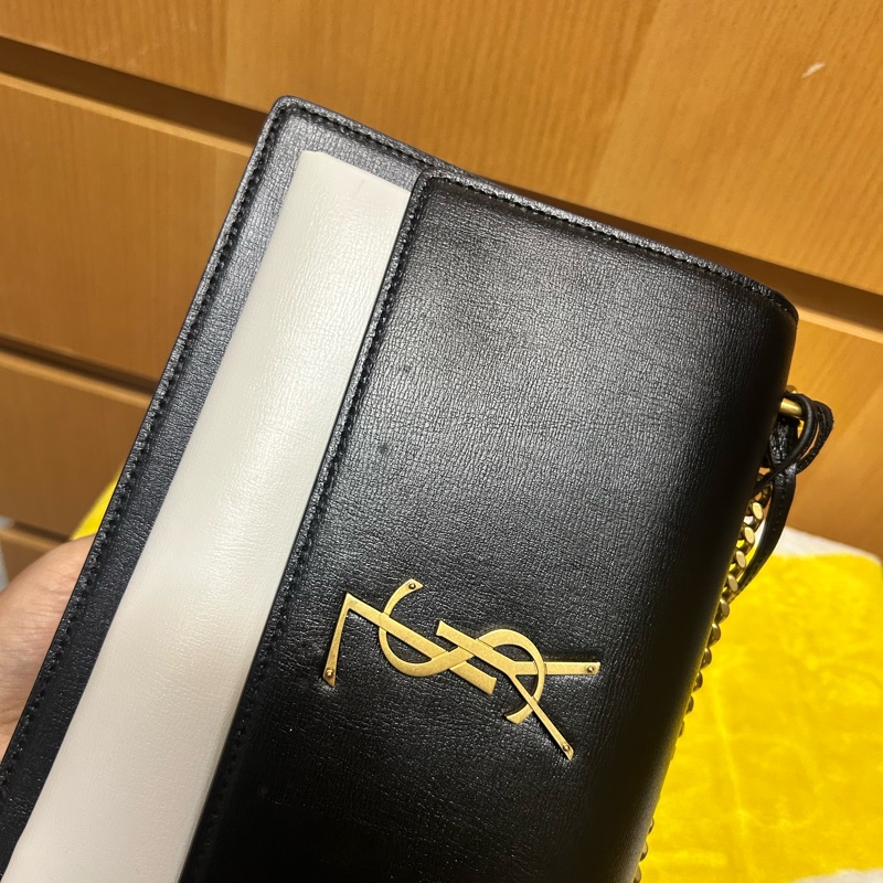 YSL Saint Laurent Sunset 中號翻蓋包 罕有黑白色-19