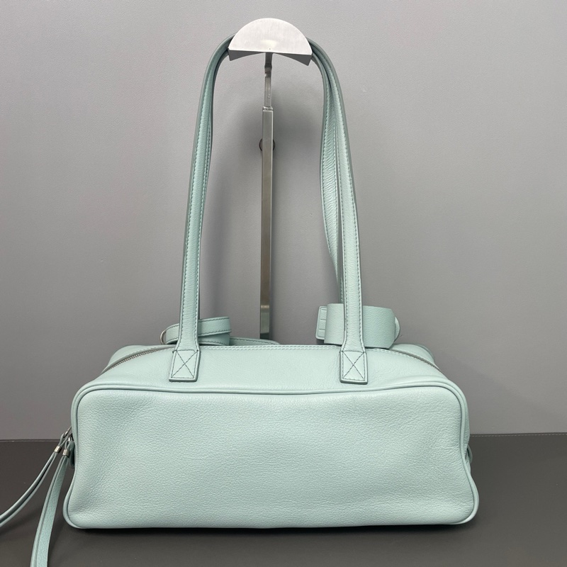 99✨巴黎世家/balenciaga 女士保齡球托特包單肩包手提包 薄荷綠色 銀扣💠正品-1