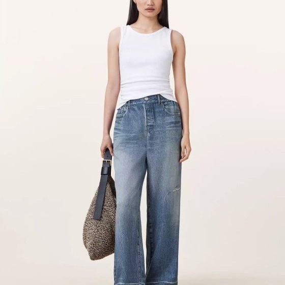 All Saints TYLER 直筒仿牛仔休閒-0