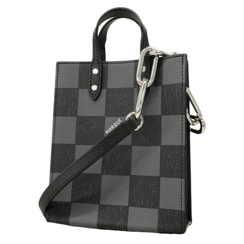 Louis Vuitton Damier Checkerboard Sac Plat XS 手提包，黑色，男士兩用包，N60479。