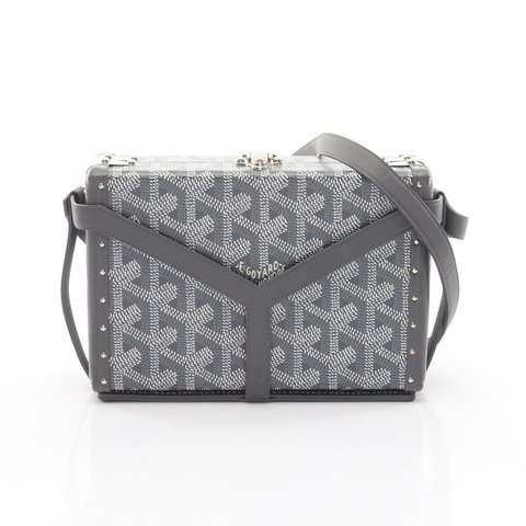 GOYARD Menodiaire Trunk Bag 單肩包 PVC塗層帆布皮革 灰色 二手 女士