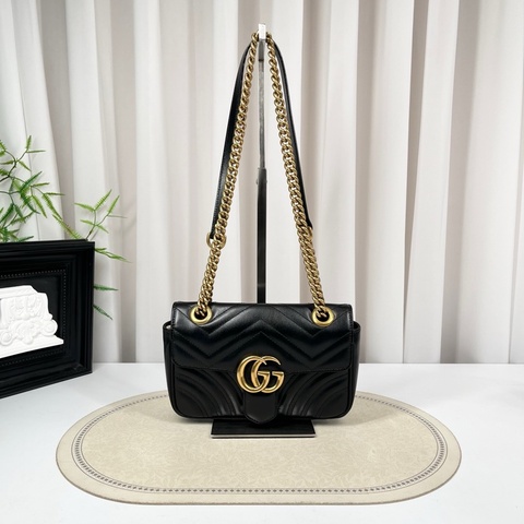 GUCCI古馳 98新 馬蒙22單肩斜挎包