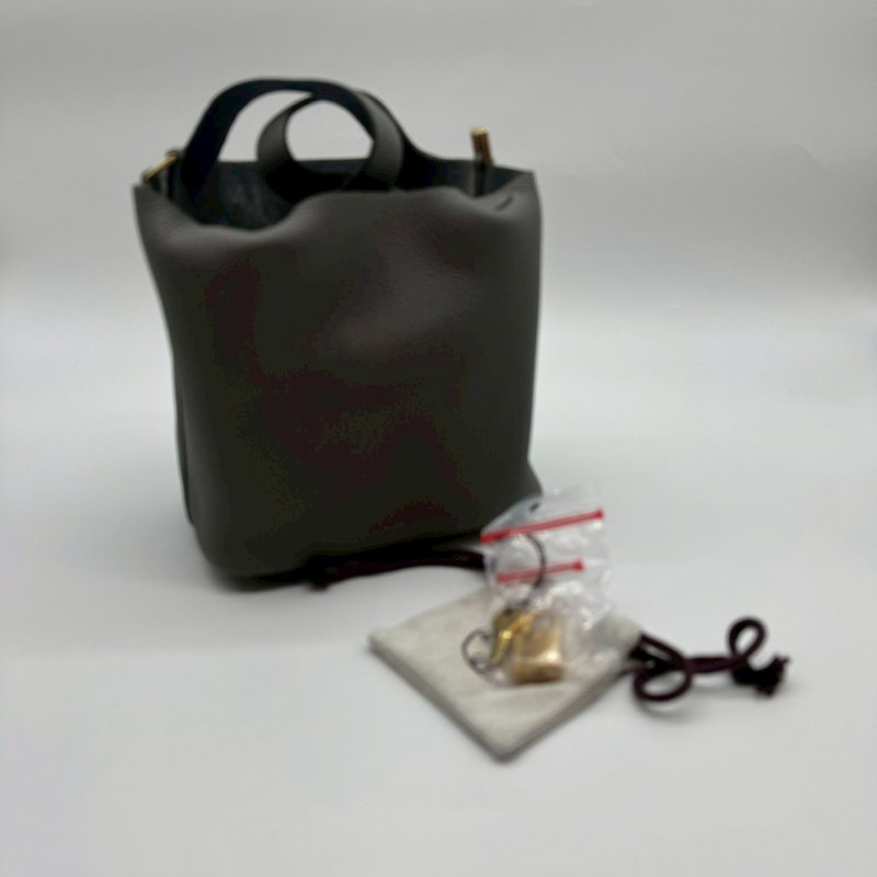 HERMES PICOTIN 18cm 積雨雲灰色全皮金釦水桶袋手提包小菜籃包 XH1319 18 W刻-1