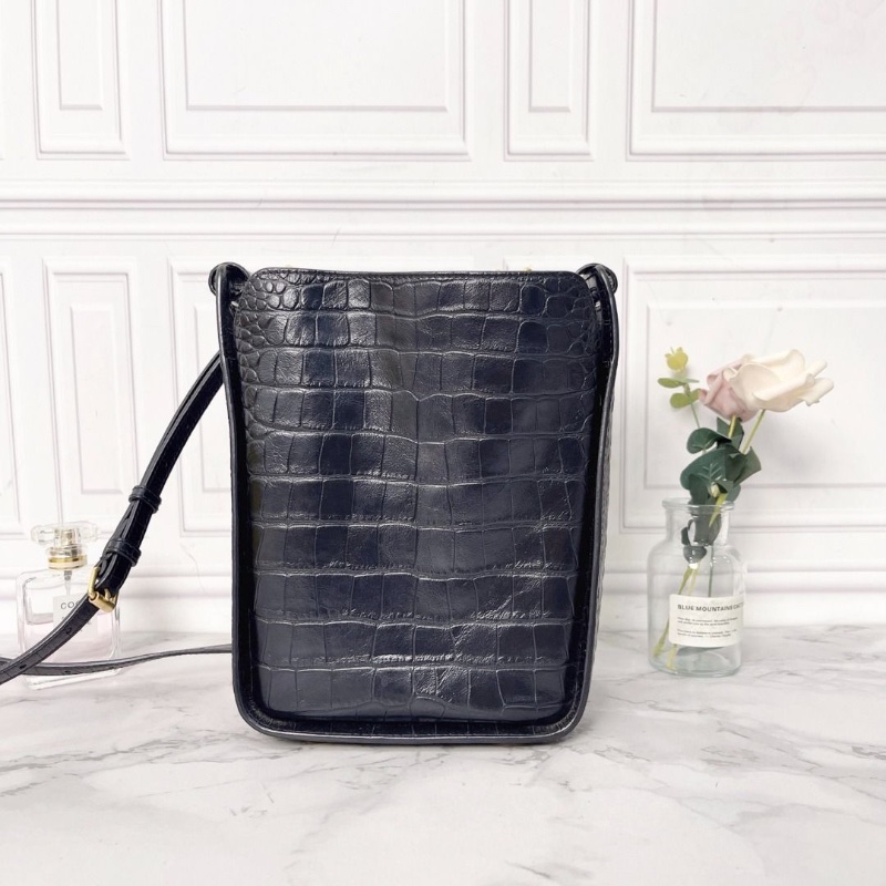 Balenciaga 黑色鱷魚皮壓紋 tool tote 水桶包 17*9*23 9新 配件塵袋 肩帶 子母袋-2