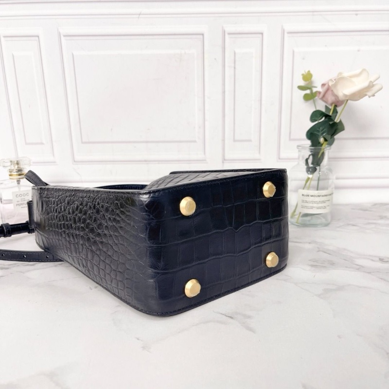 Balenciaga 黑色鱷魚皮壓紋 tool tote 水桶包 17*9*23 9新 配件塵袋 肩帶 子母袋-4