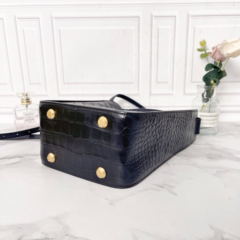Balenciaga 黑色鱷魚皮壓紋 tool tote 水桶包 17*9*23 9新 配件塵袋 肩帶 子母袋-5