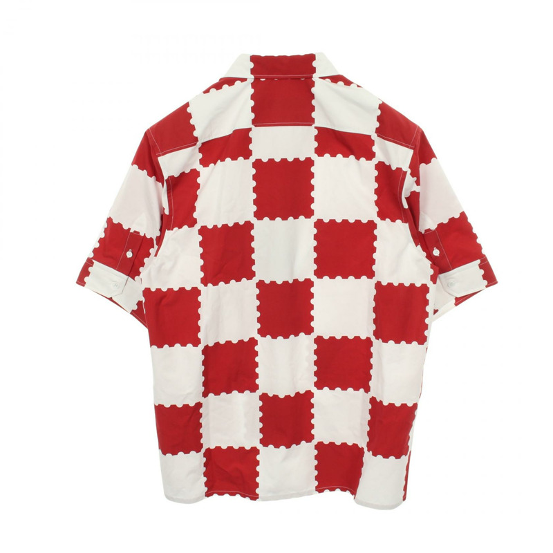 路易威登 (LOUIS VUITTON) × NIGO 聯名款 Giant Damier 短袖上衣 其他上衣 棉質 白色 紅色 紅色 二手 男士-1
