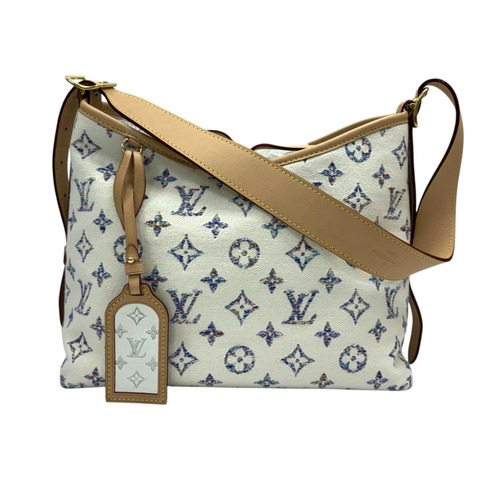 白色 原花 緹花 帆布 CarryAll PM 肩背包【LOUIS VUITTON LV 路易威登】 M24707