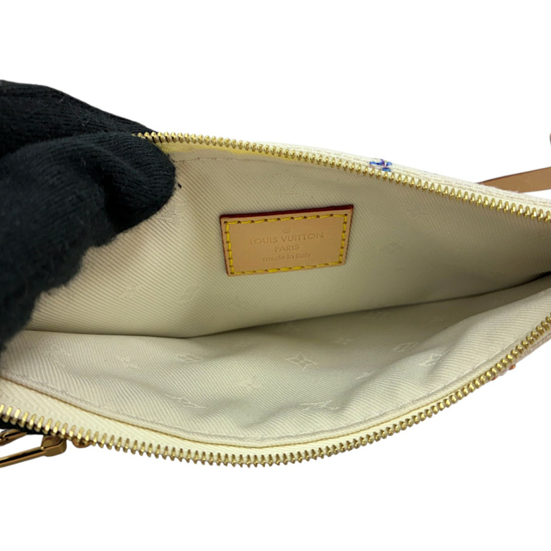 白色 原花 緹花 帆布 CarryAll PM 肩背包【LOUIS VUITTON LV 路易威登】 M24707-3