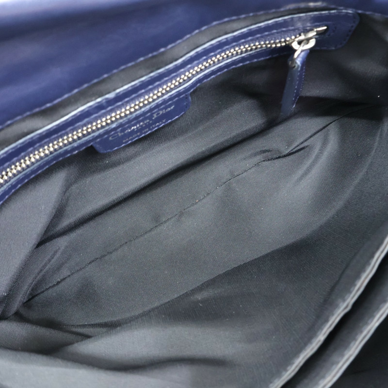 藍色羊皮 Cannage Ruffle New Lock Flap 肩背包【Dior 迪奧】-2