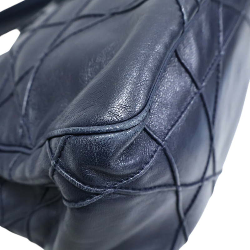 藍色羊皮 Cannage Ruffle New Lock Flap 肩背包【Dior 迪奧】-10