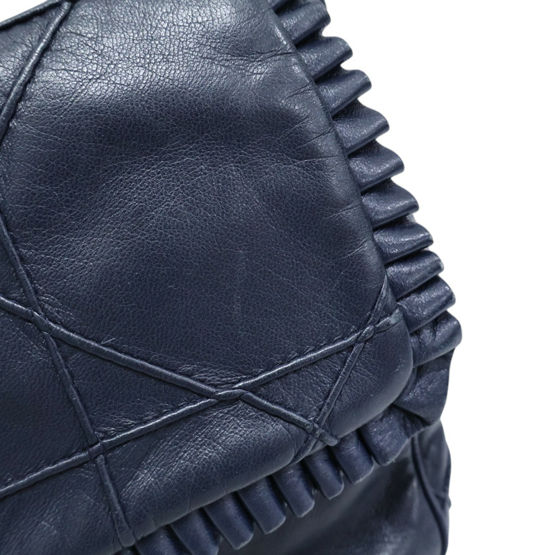 藍色羊皮 Cannage Ruffle New Lock Flap 肩背包【Dior 迪奧】-12