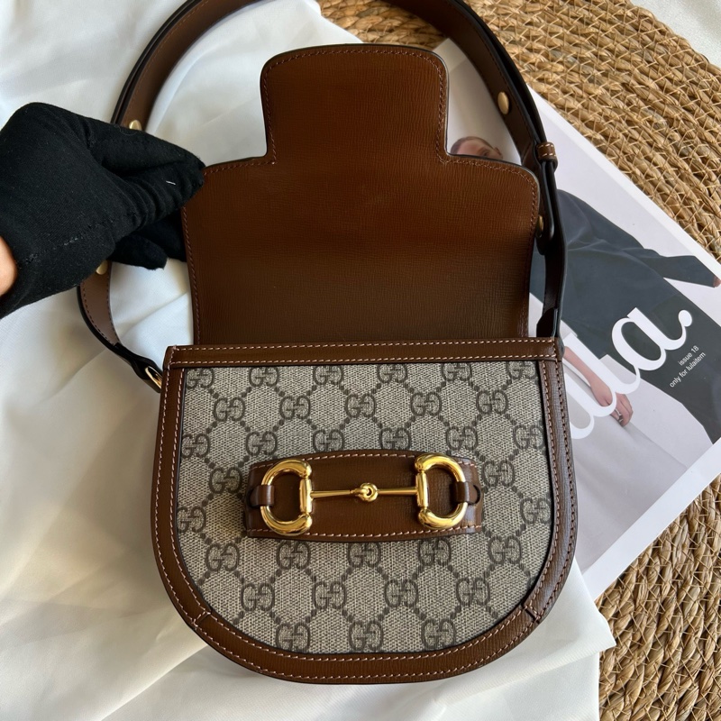 gucci古馳 棕色老花1955馬鞍包 尺寸:18.5*7.5*17cm-6