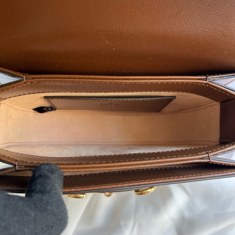 gucci古馳 棕色老花1955馬鞍包 尺寸:18.5*7.5*17cm-9