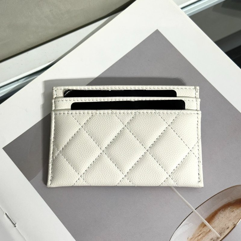 CHANEL 25K粒面牛皮名片夾 - 白金-3